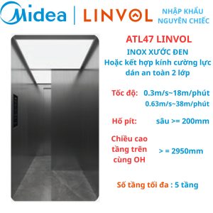 ATL47 LINVOL MIDEA Thang máy nhập khẩu - INOX XƯỚC ĐEN