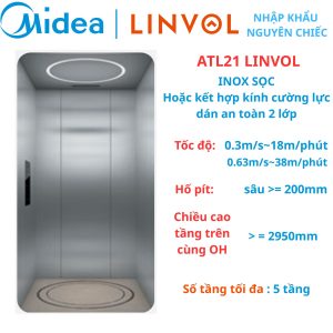 ATL21 LINVOL MIDEA Thang máy nhập khẩu - INOX SỌC