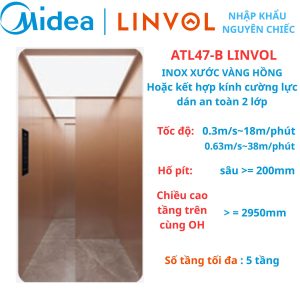 ATL47-B LINVOL MIDEA Thang máy nhập khẩu - INOX XƯỚC VÀNG HỒNG