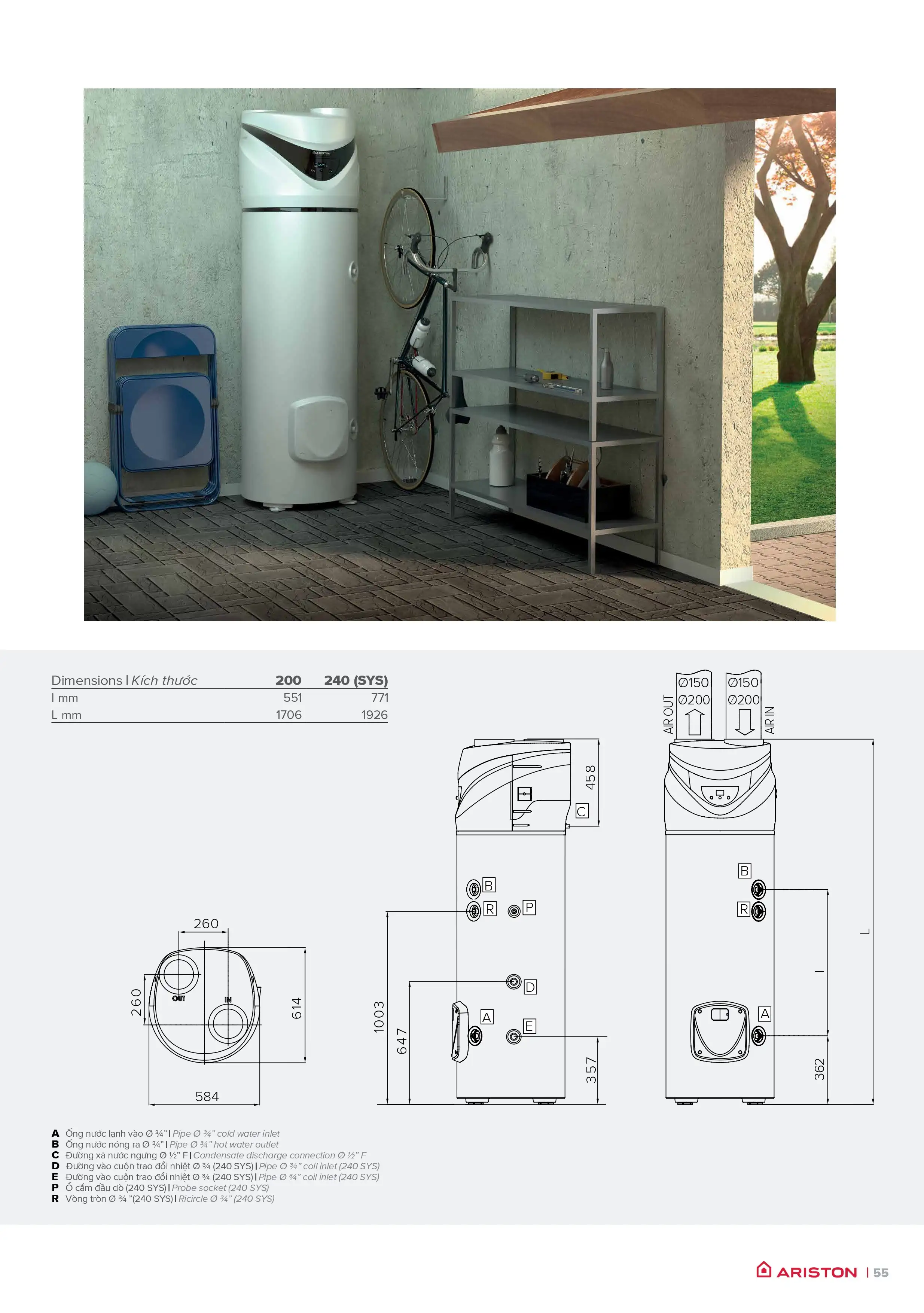 ARISTON HEAT PUMP 240L - NOUS PRIMO 240 HC